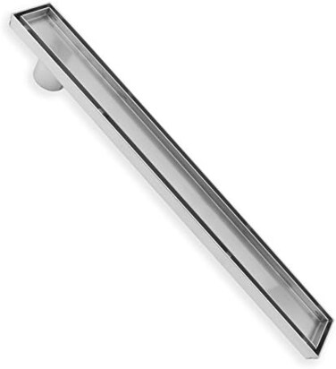ZOIC Linear Stealth Tile Insert Floor Grate Bathroom Shower Waste Drain 304 Stainless Steel Side Outlet 23.62 Inches (600MM)