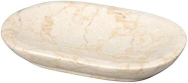 كرياتيف هوم صينية صابون من الرخام بلون ذهبي فاتح طبيعي، صينية حامل صابون للحمام وطاولة الزينة وحوض المطبخ، 3.8 انش × 5.7 انش × 0.9 انش ارتفاع، بيج