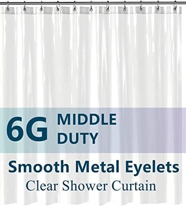 ستارة حمام بتصميم مكعب ماء ثلاثي الابعاد من مايتي، ستارة حمام شفافة من مادة ايفا بلون ابيض شفاف