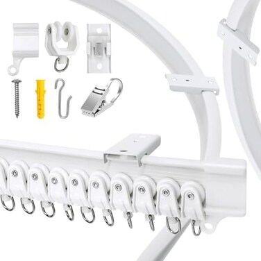 في ار اس اس مسار ستارة منحني مستقيم مرن قابل للانحناء على شكل حرف L على شكل حرف U لستائر الحمام والنوافذ لتقسيم الغرف، ملحقات التركيب التي تصنعها بنفسك تتضمن (2 متر)