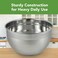 Tovolo Stainless Steel Mixing (7.5 Quart) Kitchen Metal Bowls for Baking &amp; Marinating, Dishwasher-Safe