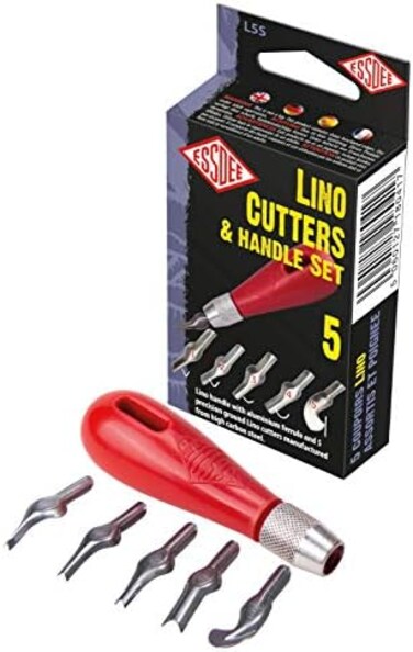 ESSDEE 0.5mm Linoleum Cutter Tool - No. 1 Size Lino Blades - High Carbon Steel - Pack of 5 - Made in UK