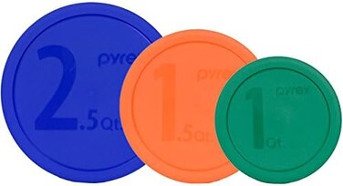 Pyrex 325-PC 2.5qt 323-PC 1.5qt 322-PC 1qt Mixing Bowl Lids - 3 Pack