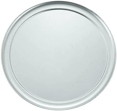 Winco 14 Inch Aluminum Winware Pizza Tray with Wide Rim