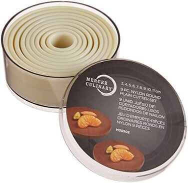 Mercer Culinary 9-Piece Round Fluted Nylon Cutter Set Off-White M35502