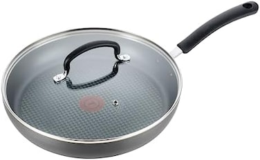 T-fal Tefal Ultimate Hard Anodized Nonstick Fry Pan with Lid 12 Inch Thermo-Spot Heat Indicator, Cookware, Pots and Pans, Dishwasher Safe Black