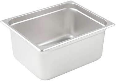 Winco Anti-Jamming Steam Pan, Half-Size x 6-Inch, Standard Weight,Stainless Steel,Medium