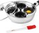 Modern Innovations Egg Poacher Pan Set with 4 Nonstick Large Egg Poaching Cups, Stainless Steel Frying Pan, Silicone Handle, Glass Lid, Removable Tray Insert and Bonus Spatula