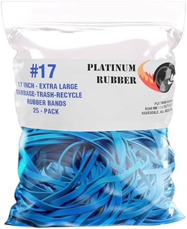 اربطة مطاطية لعلبة القمامة مقاس كبير 17 انش للمطبخ بسعة 55-65 جالون من اجل 95 و96-100 جالون. حامل بطانة اكياس كبيرة الحجم و55 طبلة ودلاء