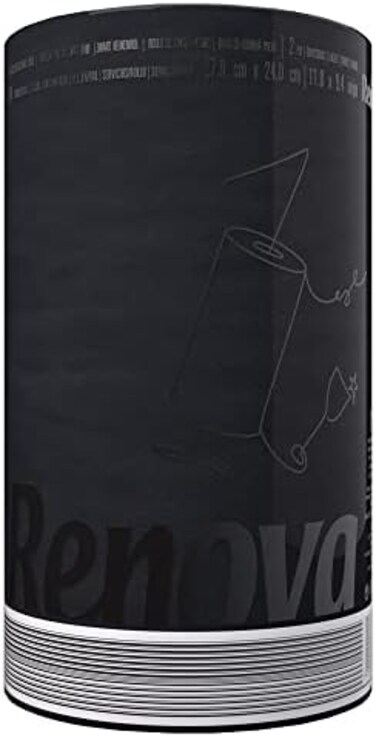 رينوفا مناشف ورقية للمطبخ بكرة واحدة، لون اسود