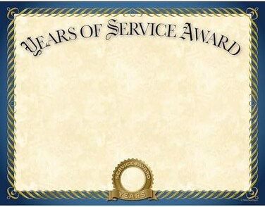 أوراق رائعة! شهادة رقائق القصدير لسنة الخدمة عدد 20، 21.59 سم × 27.94 سم (2015113)