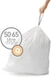simplehuman Code Q Custom Fit Drawstring Trash Bags in Dispenser Packs, 100 Count, 50-65 Liter / 13.2-17.2 Gallon, White