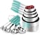 U-Taste Measuring Cups : 18/8 Stainless Steel Measuring Cups and Spoons Set of 10 Piece, Upgraded Thickness Handle(Aqua Sky)