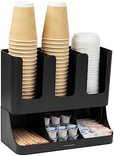 Mind Reader 'Flume' 6 Compartment Condiment &amp; Cups Organizer 13.5 x 4.30 x 12 UPRIGHT6Black
