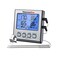 شواية رقمية ذات مسبار مزدوج من ثيرموبرو TP-17 مع إضاءة خلفية LCD كبير وموزع حرارة للطعام مع وضع مؤقت للفرن للمطبخ والشواء، فضي
