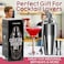 CRESIMO 24Oz Cocktail Mixing Bar Set With Accessories - Martini Set With Measuring Tool And Mixing Spoon, Plus Recipe Booklet - Professional Stainless Steel Bar Tools - Built-In Bartender Strainer