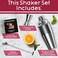 CRESIMO 24Oz Cocktail Mixing Bar Set With Accessories - Martini Set With Measuring Tool And Mixing Spoon, Plus Recipe Booklet - Professional Stainless Steel Bar Tools - Built-In Bartender Strainer