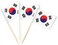 mflagperft South Korea Flag Korean Small Toothpick Mini Stick Flags Decorations (100 pcs)