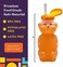 Special Supplies Honey Bear Straw Cup Long Straws, 3-Pack Squeezable Therapy and Special Needs Assistive Drink Container, Spill Proof and Leak Resistant Lid