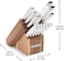 Sabatier 15-Piece Forged Triple Rivet Knife Block Set, High-Carbon Stainless Steel Kitchen Knives, Razor-Sharp Knife set with Acacia Wood Block, White Handles