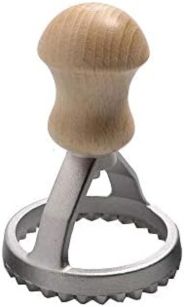 Eppicotispai Aluminum Round Ravioli Stamp with Beechwood Handle, 3-Inch