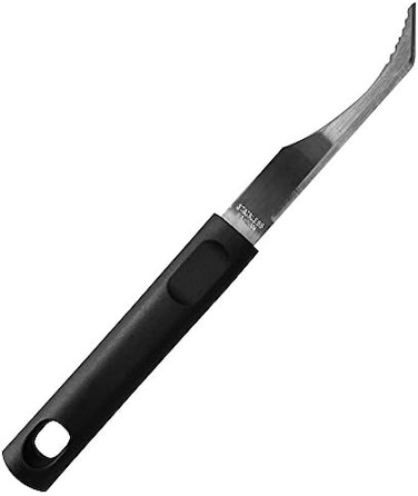 Better Houseware Black Handle Shrimp Deveiner and Sheller, 4" Blade and 12" Total Length - Stainless Steel Blade Shells and Deveins