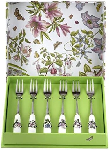 Portmeirion Home &amp; Gifts 6-Piece Pastry Fork, Porcelain, Multi-Colour, 1 x 1 x 15 cm