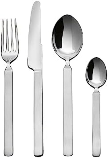 Alessi   Dry 4180S24 - Design Cutlery Set in 18/10 Stainless Steel, 24 Pieces