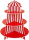 Super Z Outlet 3 Tier Cupcake Foam Stand with Circus Carnival Tent Design for Desserts, Birthdays, Decorations