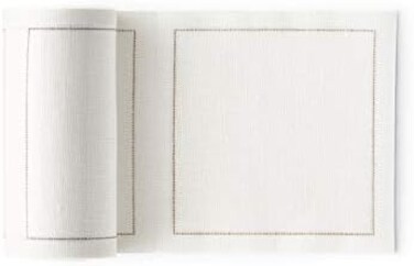 MY DRAP 50 Units Per Roll Cocktail Napkins, Linen, White, 11cm x 11cm