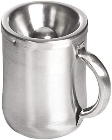 Franmara 5 Inch Brushed Stainless Personal Spittoon with Removable Top
