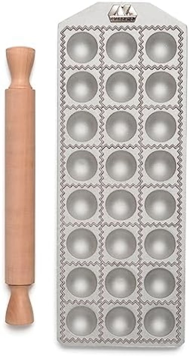 Marcato Ravioli Tablet 24 Ronde Agnolotti, Silver, 8382