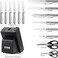 McCook Knife Sets, 15 Pieces, Knife Set with Block, German Stainless Steel, Integrated Sharpener, Stainless Steel/Black Block