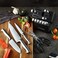 McCook Knife Sets, 15 Pieces, Knife Set with Block, German Stainless Steel, Integrated Sharpener, Stainless Steel/Black Block