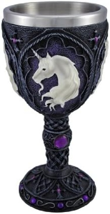 Things2Die4 Mediaeval Unicorn Head Wine Goblet Fantasy Wicca