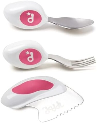 دودسيل طقم ادوات مائدة مكون من ملعقة وشوكة وسكين للاطفال الصغار - ارجواني فاتح