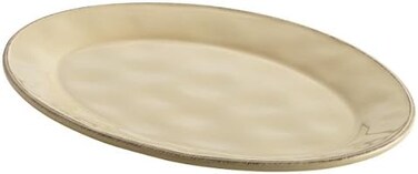 Rachael Ray Cucina Dinnerware 10-Inch x 14-Inch Stoneware Oval Platter, Almond Cream