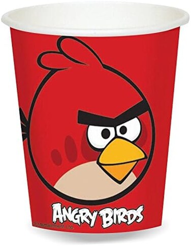 اكواب بسعة 9 اونصة من ديزاينوير طقم اكواب بتصميم انجري بيردز - احمر، 8 قطعة، 583710