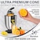 Eurolux Electric Citrus Juicer Squeezer, for Orange, Lemon, Grapefruit, Stainless Steel 160 Watts of Power Soft Grip Handle and Cone Lid for Easy Use (ELCJ-1700S)