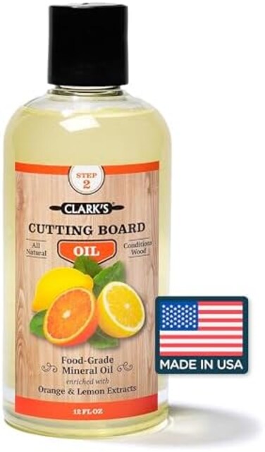 CLARK's (470ml, Orange Lemon Scent) - Cutting Board Oil (470ml) Enriched with Lemon &amp; Orange Oils Food Grade Mineral Oil Butcher Block Oil &amp; Conditioner