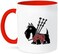3dRose Funny Scottish Terrier Playing The Bagpipes Mug, 11 oz, Red