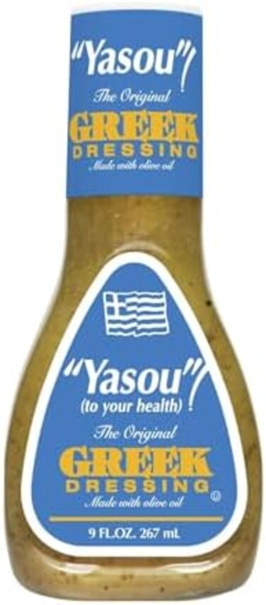 Christo's Yasou Greek Salad Dressing. The original Greek Salad Dressing 9-oz bottles, gluten-free