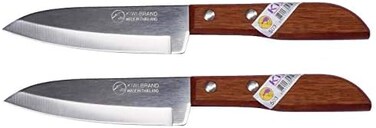 KIWI Set of 2 4" Sharp Pairing Knife Wooden Handle # 503