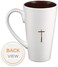 Christian Art Gifts Stoneware Coffee/Tea Mug 16oz Inspirational Bible Verse Mug - Light of The World John 8:12 Lead-free, Microwave and Dishwasher Safe Tall Matte Cream Cup with Large Handle