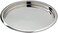 Elegance Stainless Steel Hammered Rim Bar Tray, 14" Diameter, Silver