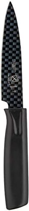 Mercer Culinary Non-Stick Paring Knife with ABS Sheath, 4 Inch, Black, 1 Pack