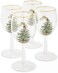 Spode Christmas Tree Wine Goblets with Gold Rims, Set of 4 (Christmas Tree,4 Count (Pack of 1))