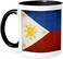 3dRose Philippines Flag - Two Tone Black Mug, 11 Oz, Multicolored