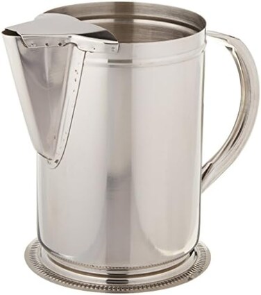 Winco Stainless Steel Water Pitcher with Guard, 64-Ounce