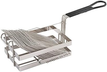 Winco TB-18, Tostada Basket For 18 15cm Shells, Deep Fryer Tostada Holder Basket, Commercial Heavy-Duty Tostada Fry Basket with Grip Handle